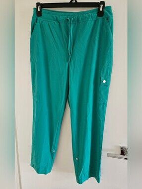 Chico's Zenergy Green Cargo Ankle Pants Drawstring Elastic Waist Size 1.5 US 10